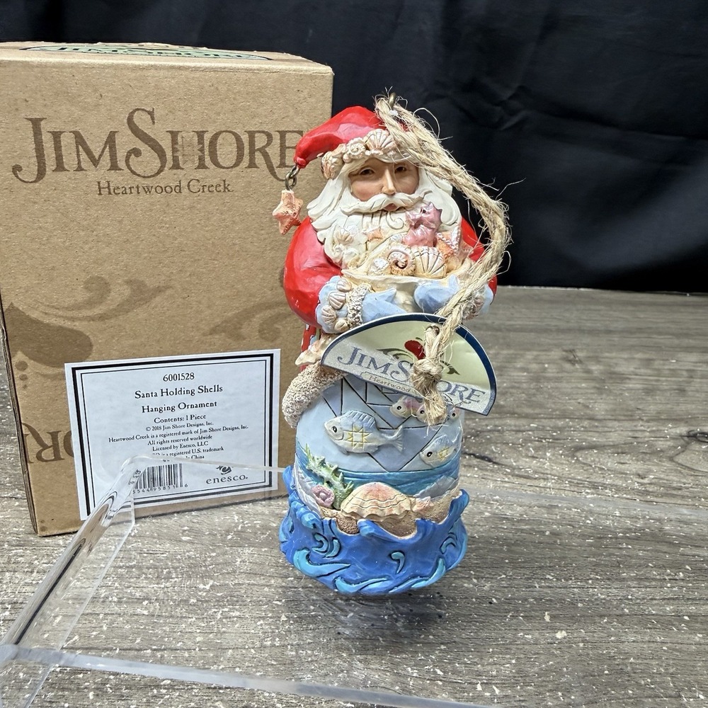 Jim Shore Enesco Santa Holding Shells Christmas Ornament w/ Box - #6001528 2018